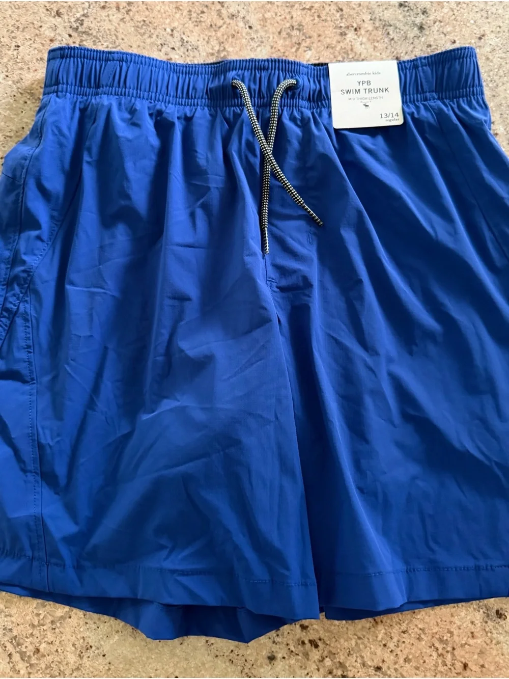abercrombie kids Blue Drawstring Swim Trunks